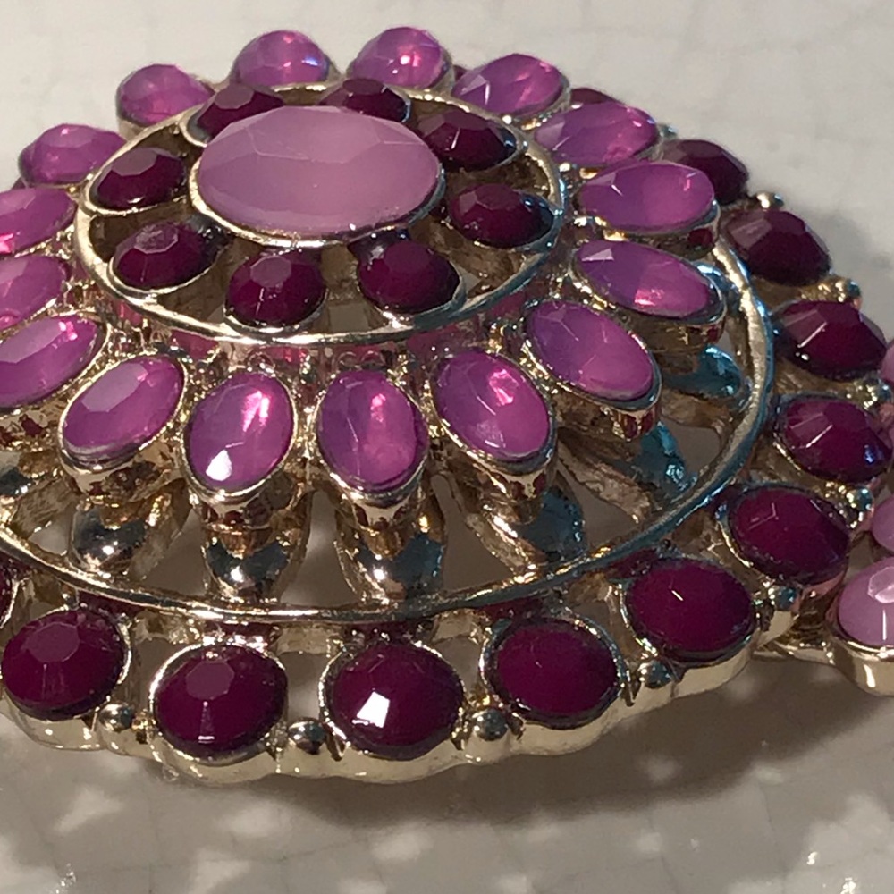 Ann Taylor Loft Purple Gold Statement Bracelet - Picture 4 of 7
